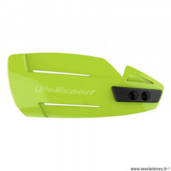 Protege main moto marque Polisport version ouverte hammer jaune fluo (fixation universelle + kit de montage)