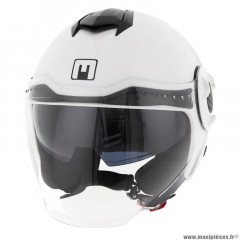 Casque jet mph dj avec écran solaire uni blanc brillant xl