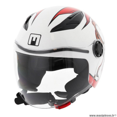 Casque jet enfant mph play bulldog simple écran blanc brillant ys (49 à 50cm)