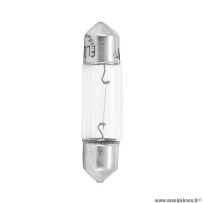 Ampoule standard 12v 3w culot sv7-8 (8x28) norme c3w navette blanc (feu arrière+stop) marque Flosser