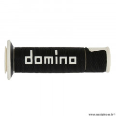 Revêtements poignées marque Domino moto on road a450 noir-blanc open end origine