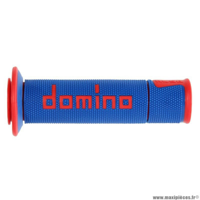 Revêtements poignées marque Domino moto on road a450 bleu-rouge open end origine