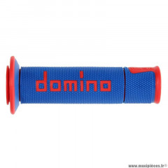 Revêtements poignées marque Domino moto on road a450 bleu-rouge open end origine