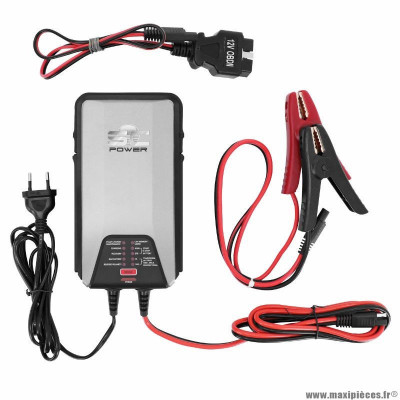 Chargeur de batterie et maintien de charge sc power sc70 automatique 12v courant de sortie 1,8a-7a selectionnable (livré avec pinces crocodiles + câble obd ii)