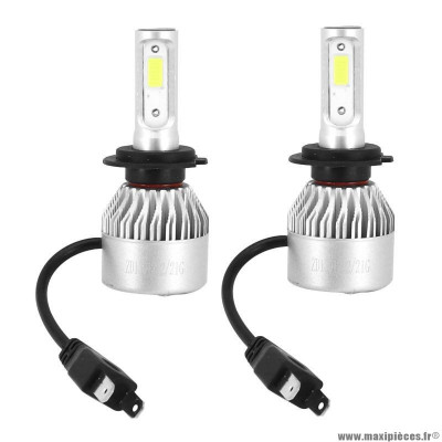 Ampoules x2 à led h7 12v culot px26d 8000 lumens 6500k avec ventilateur de refoidissement alu (code-phare)