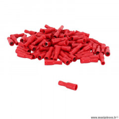 Cosse électrique pre-isolee femelle diamètre 4mm rouge pour section fil 0,25 à 1,5mm² (vendu au sachet de 100 pièces)