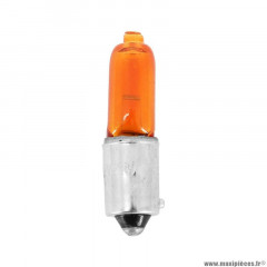 Ampoules (x10) halogène miniature h21w 12v 21w culot bay9s temoin ergots decales orange (clignotant)