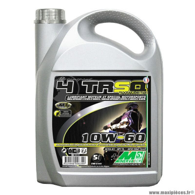 Huile moteur 4 temps marque Minerva Oil quad 4trsq synthese 10w60 (5l) (100% made in france)