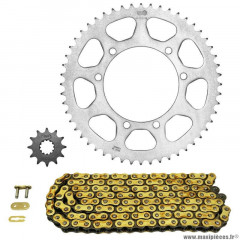 Kit chaine pour 50 à boite peugeot 50 xp6 enduro 1996-2001 420 12x52 (diamètre couronne 100-115-8.5) (démultiplication origine) marque Afam