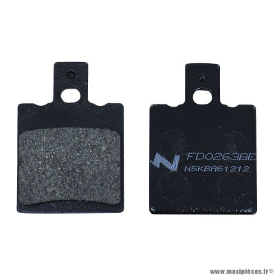 Plaquette de frein marque Newfren pour scooter aprilia 125-150 leonardo 1997-1998 avant / beta 125 eikon -1998 avant / malaguti 125-150 ciak 2000-2002 avant (l 40mm - h 56.5mm - p 8mm) (fd0263be) (organique)