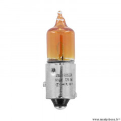 Ampoule halogène miniature h6w 12v 6w culot baz9s temoin ergots orange (clignotant) marque Flosser