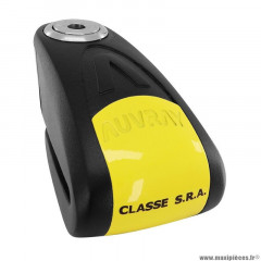 Antivol bloque disque marque Auvray b-lock avec alarme sonore diamètre 14mm noir-jaune