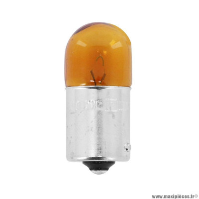 Ampoule standard 12v 10w culot bau15s norme ry10w graisseur orange (feu de position) (ergot decale) marque Flosser