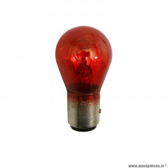 Ampoule (12v 25,5w) rouge origine piaggio pour scooter 50-125 fly, 125-250 carnaby, porter -640753-