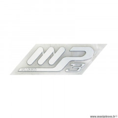 Logo aile arrière ''mp3'' gris clair origine piaggio pour maxi-scooter 125-250-400 mp3 (653044)