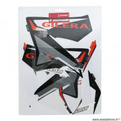 Kit Déco origine piaggio pour 50 à boite gilera 50 smt, rcr 2011-2012 noir-gris-rouge (86745800W0N)