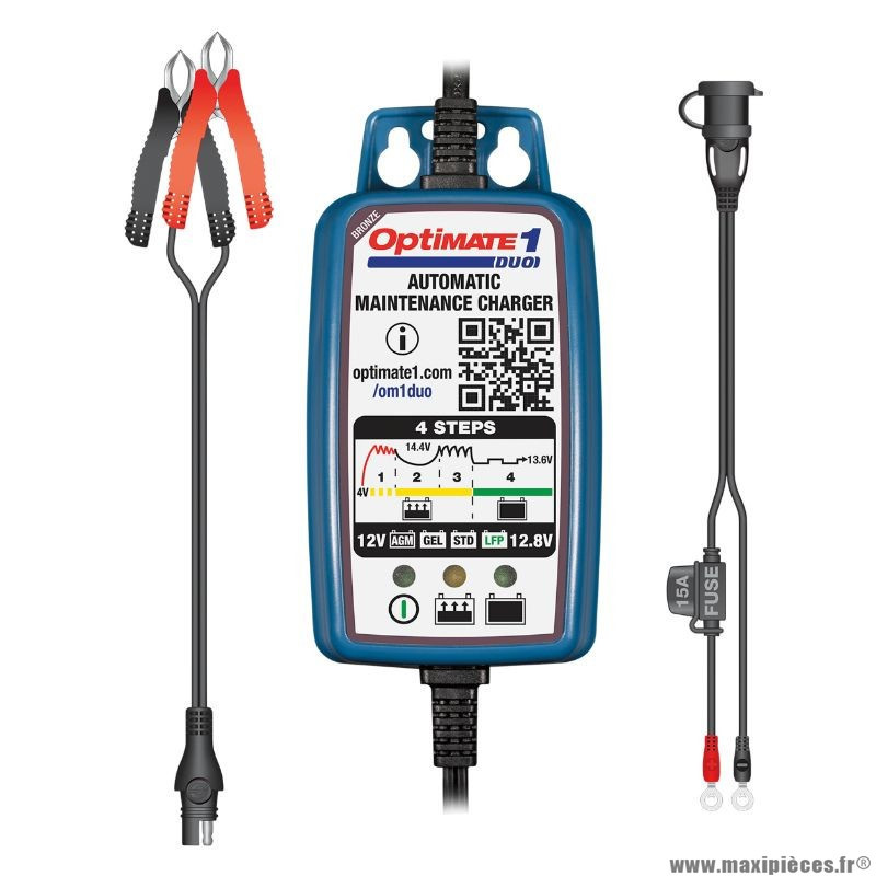 CHARGEUR DE BATTERIE ET MAINTIEN DE CHARGE SC CHARGER SCZ 8 AUTOMATIQUE 12V  800mA AVEC MAINTIEN DE CHARGE (CONVIENT POUR TOUTES BATTERIES AU PLOMB  CONVENTIONNELLES, SANS ENTRETIEN, AGM ET GEL) - P2R