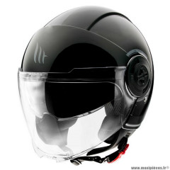 Casque jet marque MT viale sv double écrans uni noir brillant l