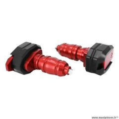 Tampon de protection marque Avoc pour moto alu cnc anodisé rouge-noir diamètre 10mm