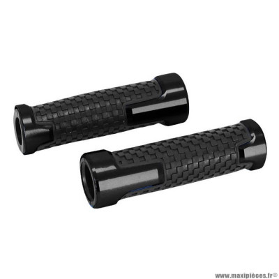 Revêtement poignée moto on road antidérapante Avoc pour yamaha 700 mt-07 noir anodisé open end (x2)