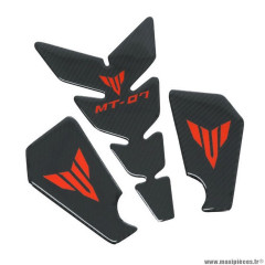 Sticker-autocollant de réservoir Avoc pour moto yamaha 700 mt-07 carbone avec motif rouge (3)