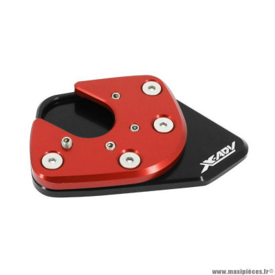 Extension-agrandisseur béquille Avoc pour maxi-scooter Honda 750 x-adv alu cnc anodisé noir-rouge avec motif