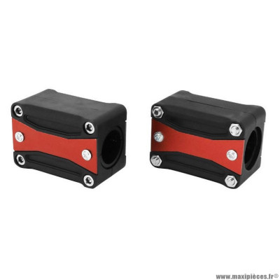 Bumper-protection moteur Avoc pour maxi-scooter Honda 750 x-adv alu-résine noir-rouge (x2)