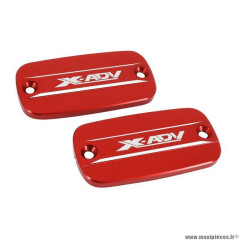 Couvercle de maitre-cylindre Avoc pour maxi-scooter Honda 750 x-adv alu cnc anodisé rouge avec motif (x2)