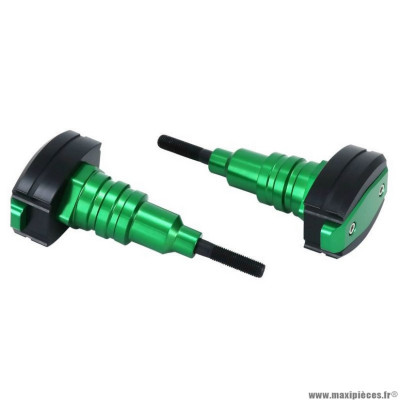 Tampon de protection Avoc pour moto Kawasaki 900 z900, 650 z650 alu cnc anodisé vert-noir diamètre 10mm (x2)