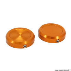 Couvercle-capuchon supérieur fourche avant Avoc pour moto ktm 125 duke alu cnc anodisé orange (x2)