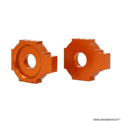 Tendeur-ajusteur de chaine Avoc pour moto ktm 125 duke alu cnc anodisé orange (x2)