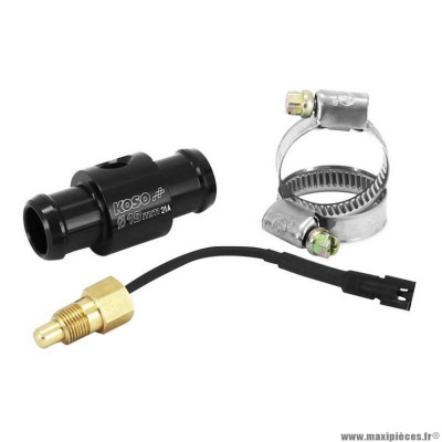 Adaptateur de température d'eau Koso pour durite 18 mm noir