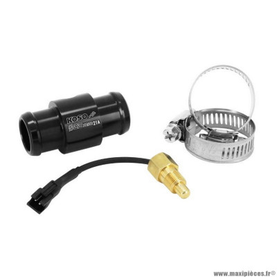 Adaptateur de température d'eau Koso pour durite 22 mm noir