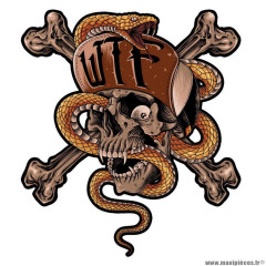 Autocollant-sticker marque Lethal Threat mini wtf snake skull (60x80mm)
