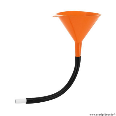 Entonnoir marque Pressol en polyéthylène orange diamètre 150 mm combine avec bec flexible pvc