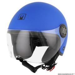 Casque jet one lite simple écran uni bleu mat l