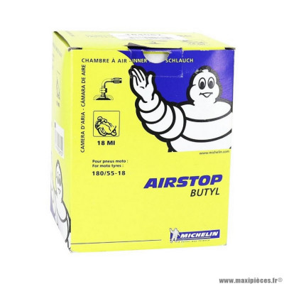 Chambre à air marque Michelin 18'' 180-55-18 18mi airstop valve tr4