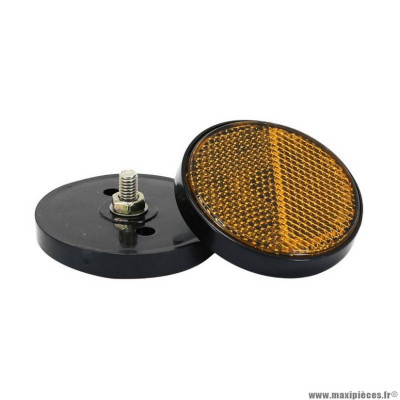 Catadioptre tube de fourche pour scooter sym 50 orbit 4T orange (rond)