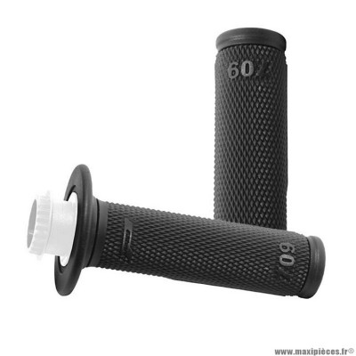 Revêtement poignée marque ProGrip pour moto off road 709 simple densite diamond waffle noir 115mm (avec lock on - livrer avec 7 embouts 2T ou 4t) (cross-mx) (x2)
