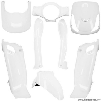 Carrosserie-carénage pour scooter sym 50 fiddle 2 4T 2011-2014, sym 125 fiddle 2 2010-2014 blanc (kit 8)