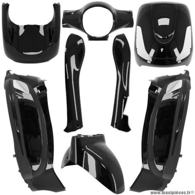 Carrosserie-carénage pour scooter sym 50 fiddle 2 4T 2011-2014, sym 125 fiddle 2 2010-2014 noir brillant (kit 8)