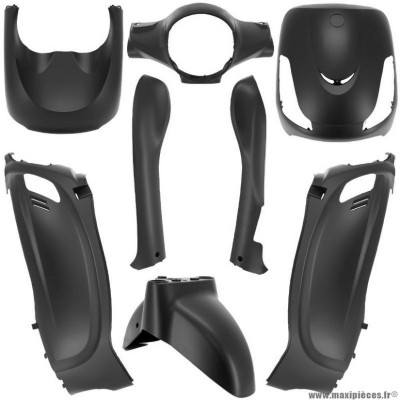 Carrosserie-carénage pour scooter sym 50 fiddle 2 4T 2011-2014, sym 125 fiddle 2 2010-2014 noir mat (kit 8)