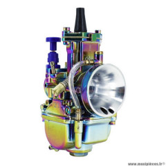 Carburateur type pwk 21 titanium a boisseau plat avec powerjet et starter a tirette (qualité premium)