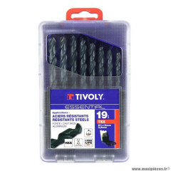 Foret marque Tivoly tsx acier rapide hss diamètre 1 à 10 mm (par 0,5) (coffret 19)