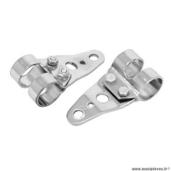 Support phare pour cyclo mbk 51-motobecane-peugeot 103 chrome (diamètre 26-28mm) (x2)