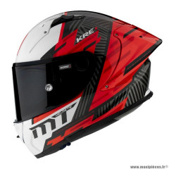 Casque intégral marque MT kre+ fim fibre carbone brush a5 rouge brillant xl