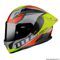 Casque intégral marque MT kre+ fim fibre carbone projectile d2 gris brillant l
