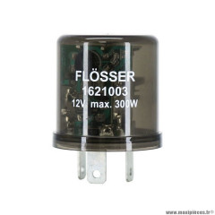 Centrale clignotante universelle 12v-300w max 3 fiches-bornes Flosser pour clignotant a ampoule + leds