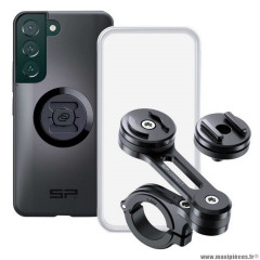 Support téléphone moto pack-kit pour samsung s22 ultra incluant support guidon alu, coque sur mesure, protection d'écran étanche