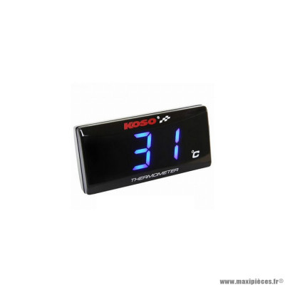 Thermomètre digital marque Koso super slim bleu (0 à 120 degrés-12v-56, 4x27x11mm)